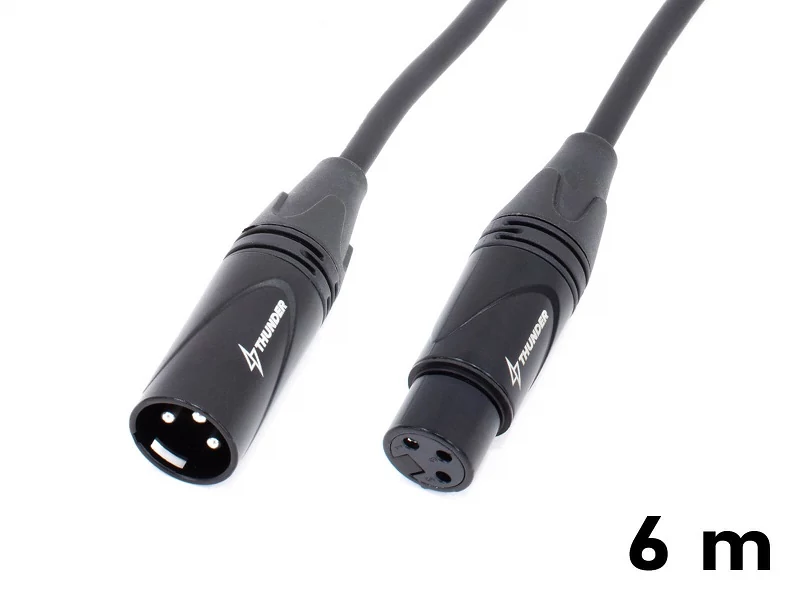 Thunder MC199-6 Mikrofonkábel (XLR 3PIN mama - papa) - 6m