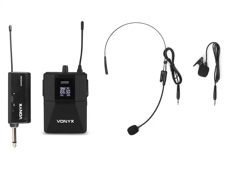 Vonyx WM55B Vezeték nélküli, BODYPACK Plug and Play fej- és csíptetős mikrofon szett