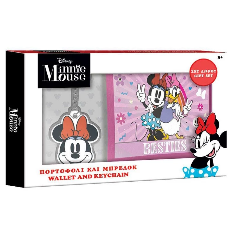 Minnie egér pénztárca kulcstartóval ajándékcsomag