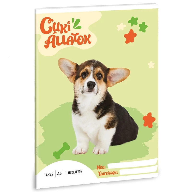 Ars Una: Cuki állatok - Welsh Corgi 1.osztályos vonalas füzet A/5