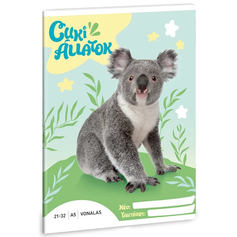 Ars Una: Cuki állatok - Koala vonalas füzet A/5