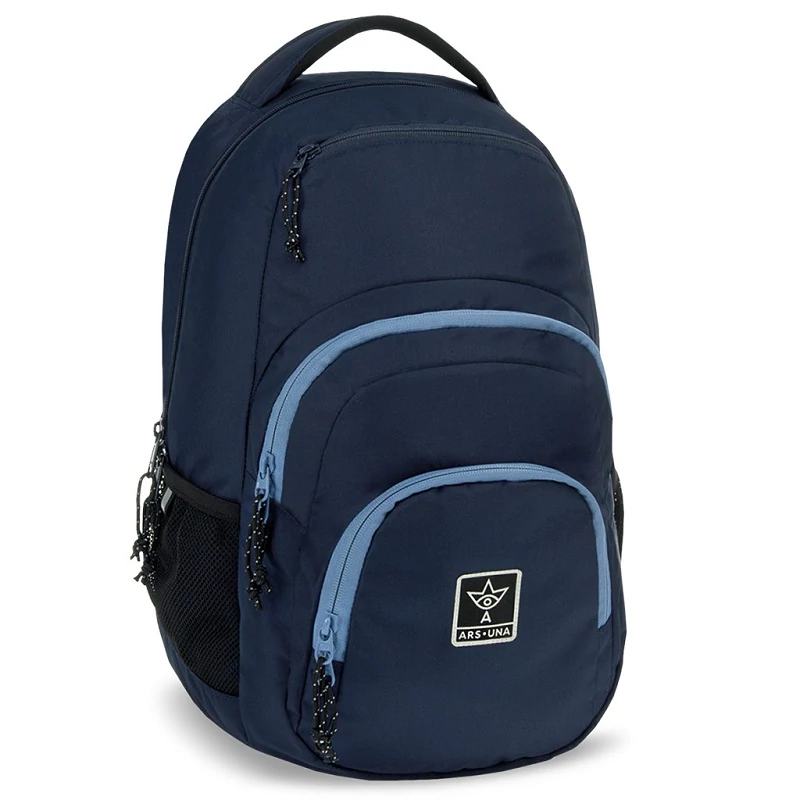 Ars Una: Navy sötétkék AU-2 iskolatáska, hátizsák 32x46x22cm