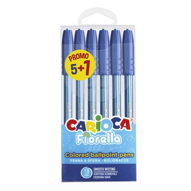 Fiorella 6db-os golyóstoll szett kék színû - Carioca