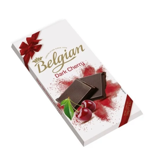 Belgian cseresznyés táblás étcsokoládé 100 g