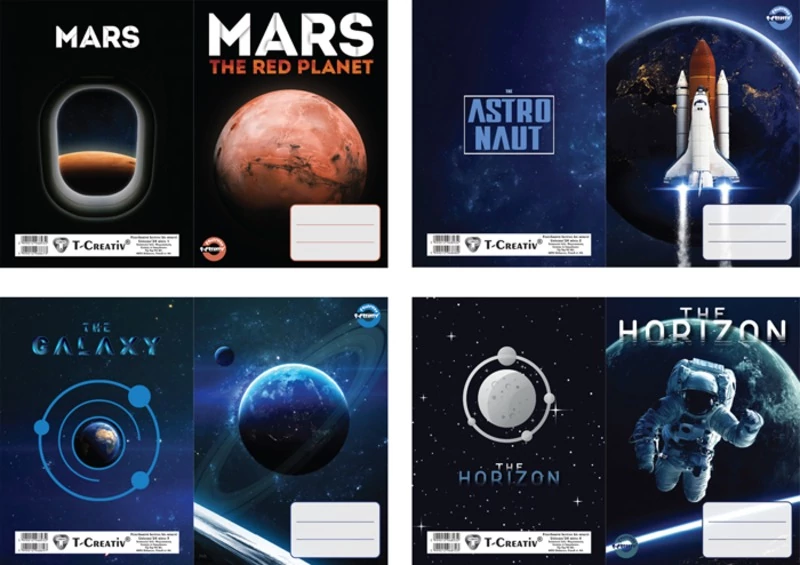 T-Creative universe A/5 füzetborító többféle változatban 1db-os kiszerelésben N12067TUV