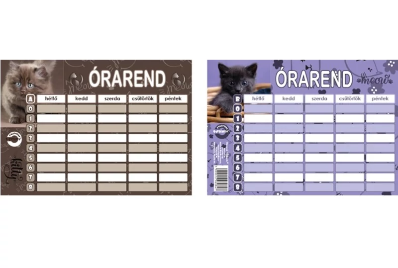 T-Creative cats kicsi órarend 1db-os kiszerelésben N13043TCA