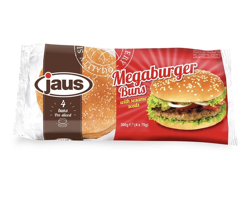 Jaus szezámmagos mega hamburger zsemle 4db-os kiszerelésben 300g