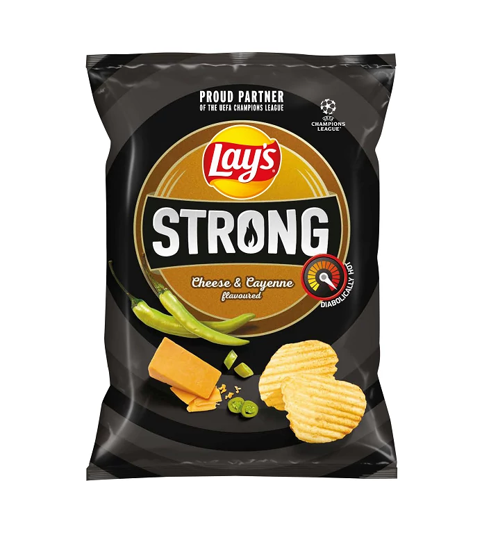 Lay's Strong cayenne bors és sajt ízű burgonyachips 120 g