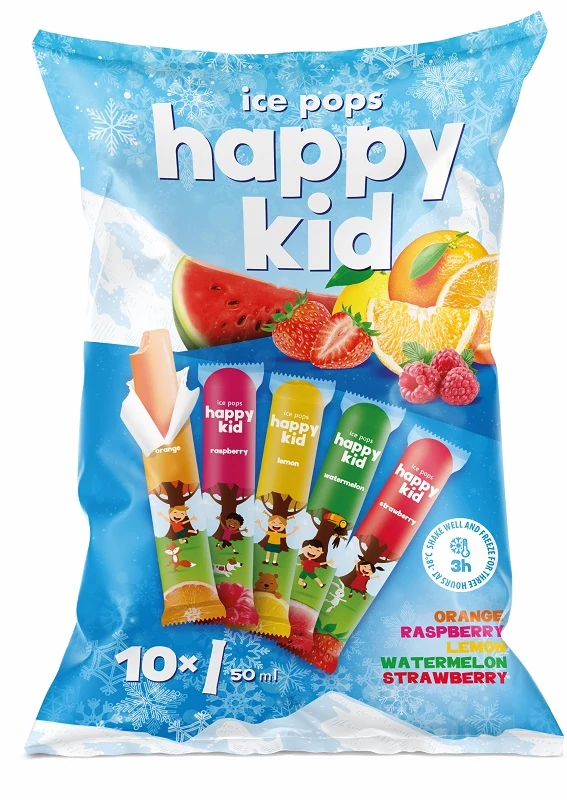 Ice pops happy kid gyümölcs ízű jégnyalóka 10x50ml
