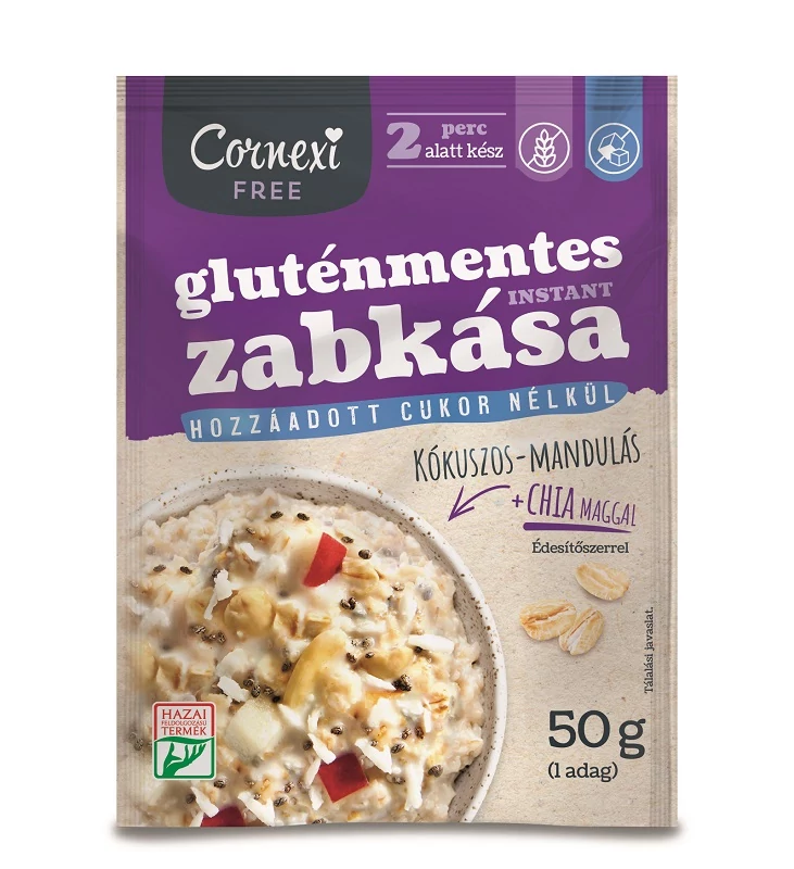 Cornexi gluténmentes kókuszos-mandulás zabkása 50g