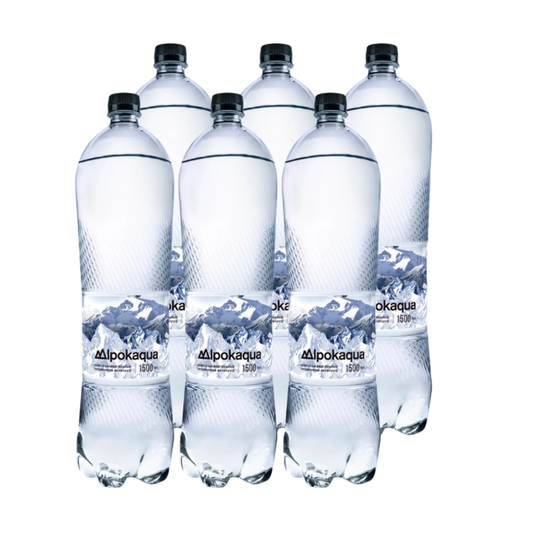 Alpokaqua szénsavas víz 6x1,5l - csak egyedi szállítással vagy személyes átvétellel