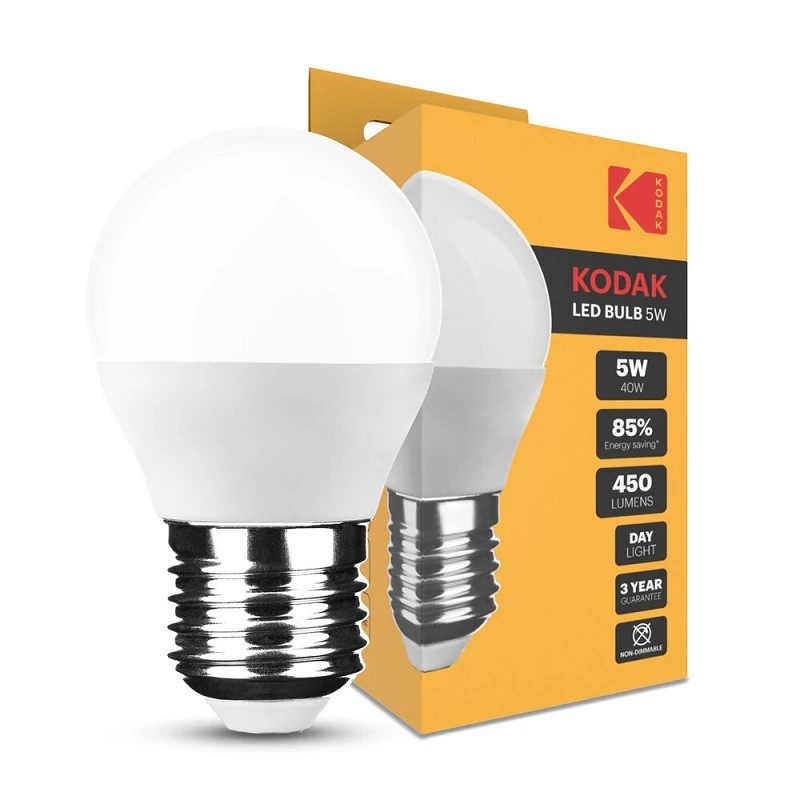 Kodak LED izzó mini gömb E27 5W 6000K 220301156