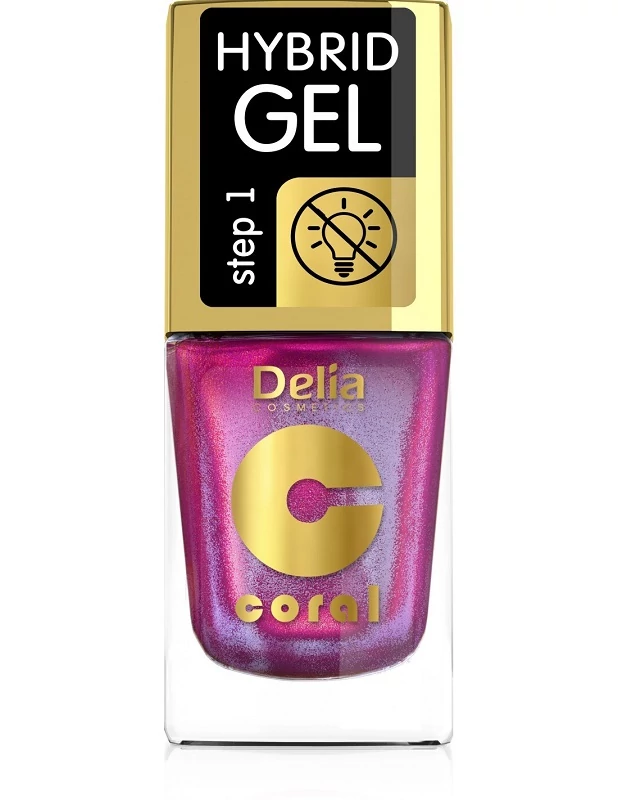 Delia hybrid gel fukszia csillámos színű körömlakk 11ml 107