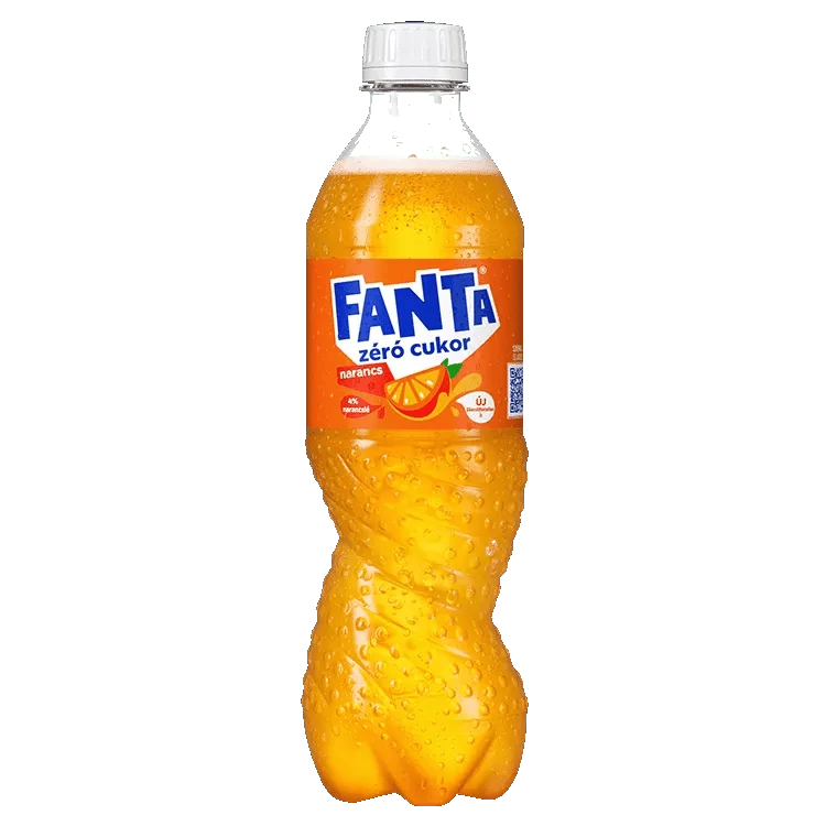 Fanta zéró cukor energiamentes narancsízű szénsavas üdítőital édesítőszerekkel 500 ml