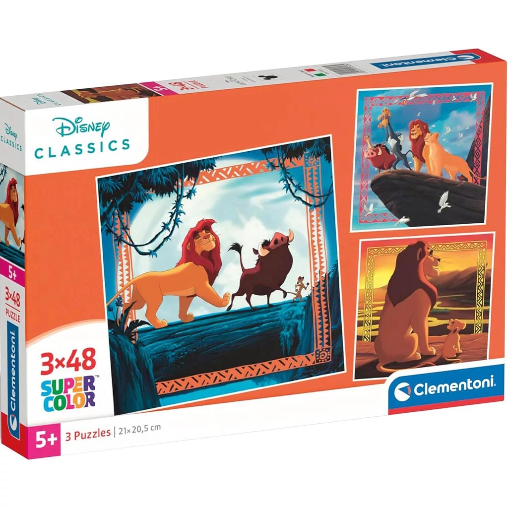 Oroszlánykirály 3x48db-os Supercolor puzzle - Clementoni