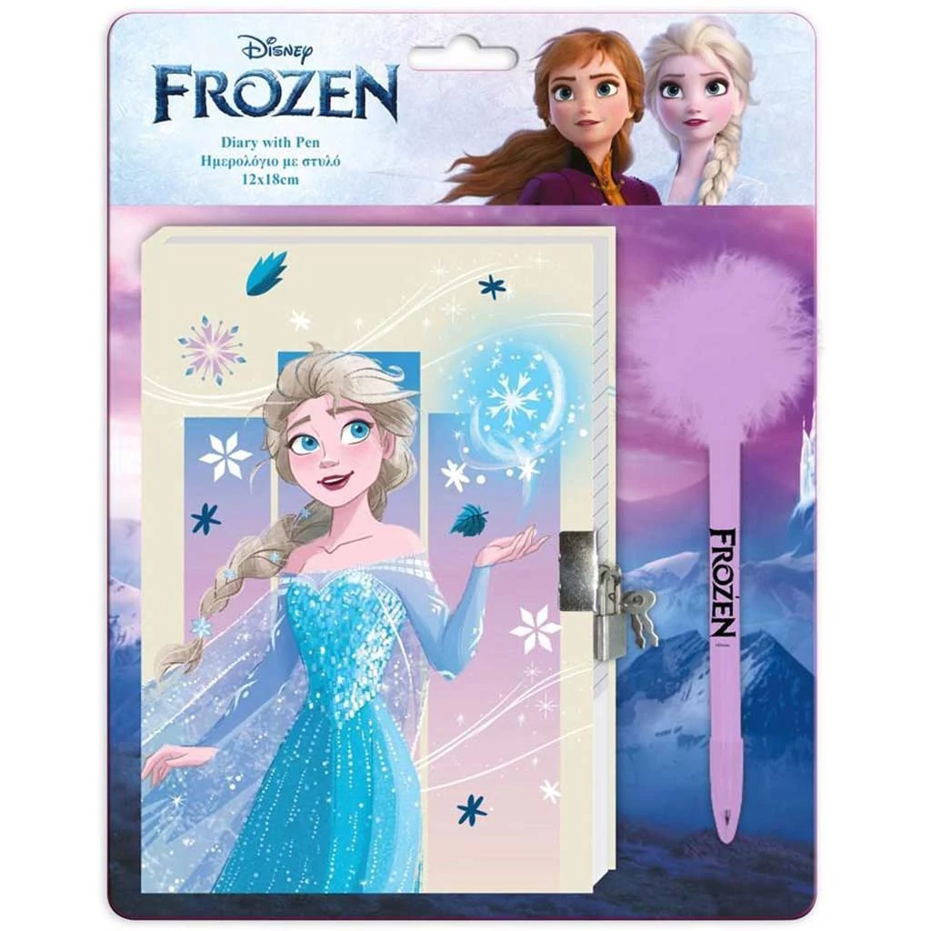 Disney: Jégvarázs 2 titkos napló lakattal és pom-pomos tollal 12x18cm 60 lapos