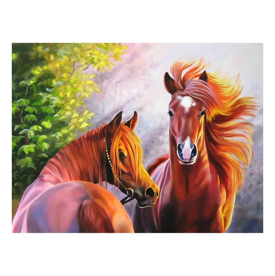 Gyémántszemes kirakó: Lovak gyémántfestő szett 40x50cm