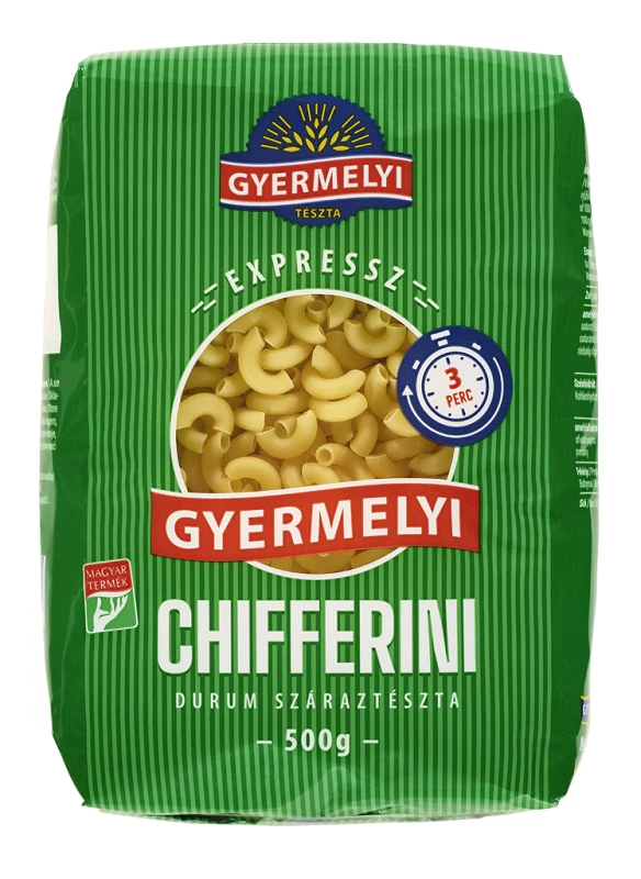 Gyermelyi exrpressz durum szarvacska tészta 500g