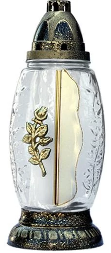 Kegyeleti mécses rózsás 28cm arany RZ-37