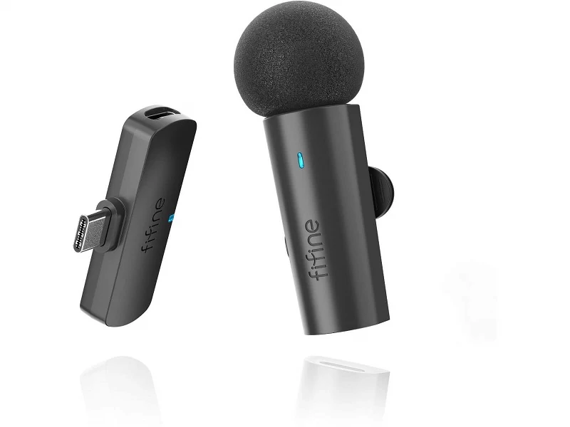 Fifine M6 Vezeték nélküli csíptetős mikrofon szett (15m hatótáv)[USB-C]