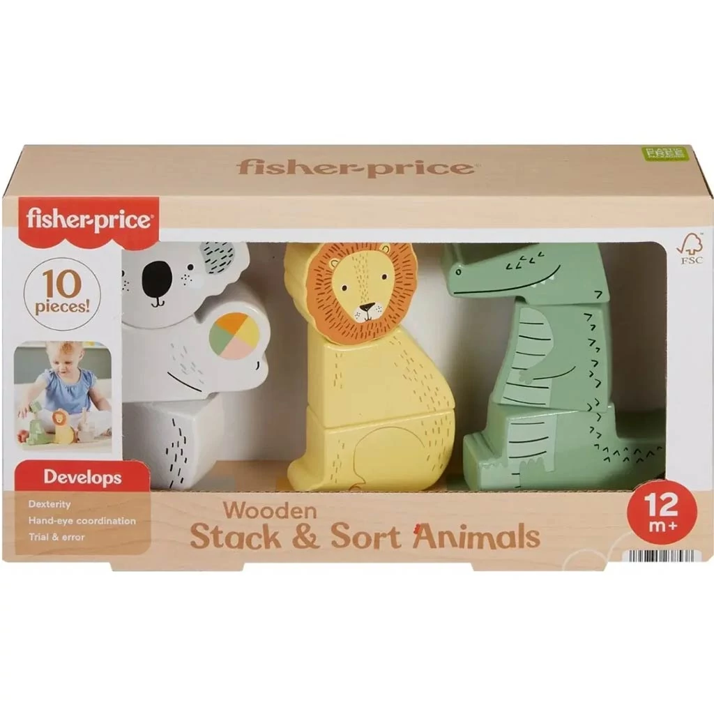 Fisher-Price: Wood Fa állatos rakosgató - Mattel