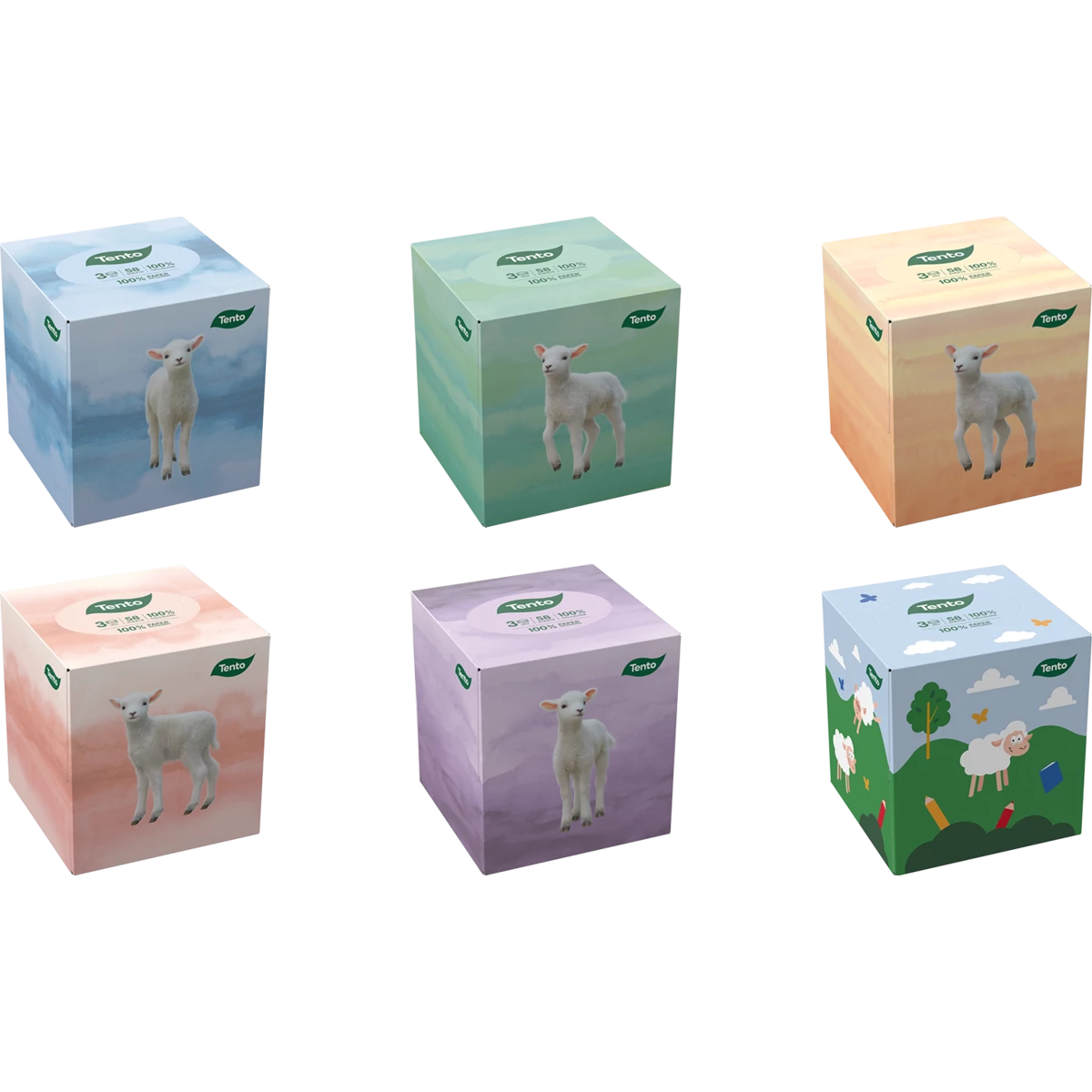 Tento dobozos papír zsebkendő Cubebox 58lap 3 rétegű