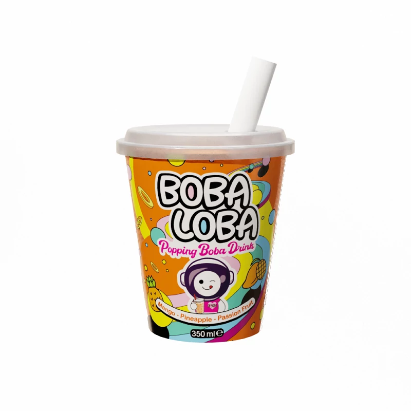Boba Loba Mangó-ananász üdítő bobával 350ml