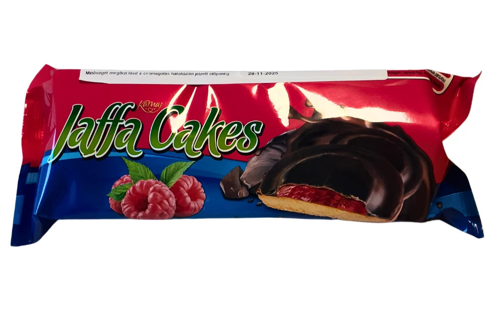 Kamay étcsokoládéval bevont málnás piskótatallér 125g