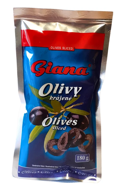 Giana fekete szeletelt olivabogyó alupack 180g/70g